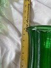vintage Hoosier emerald glass vase 9" textured stripes diamonds no chips 4089-A — photo 5