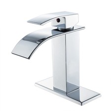 Chrome Bathroom Faucets Modern Single Handle Waterfall Sink Faucet for 1 or 3...