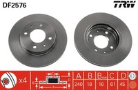 2X TRW Bremsscheibe DF2576 FüR Y10 B11 N14 Nissan Sunny B12 2 Traveller 3 B13 1