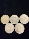 1964 Kennedy Half Dollar 50c 90% Silver 5 Coin Lot