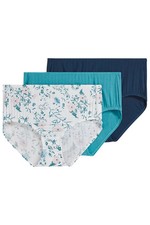 Jockey Women's 3-pack Supersoft Breathe Brief Panty Floral Teal