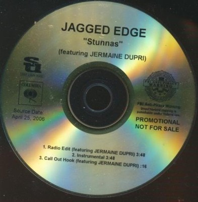 Jagged Edge: Stunnas 3-Track PROMO MUSIC AUDIO CD Jermaine Dupri R&B hip hop '06