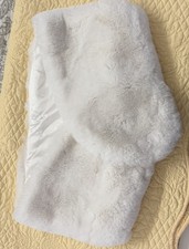 White Faux Fur Satin Lining Wrap Shawl Shrug Cape Bridal Or Winter Party