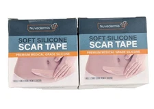 Nuvadermis Soft Silicone Scar Tape 2 Pack 1.5" x 120" Ultra-Thin Reuseable Safe