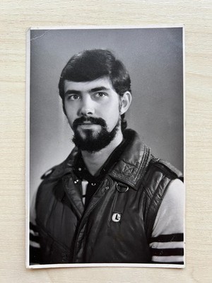 1980s Young Guy Handsome Guy Style Fashion Portrait Beard Vintage photo