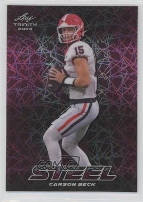2023 Leaf Trinity Mega Box Steel Pink Lazer /25 Carson Beck #S-21 2s2