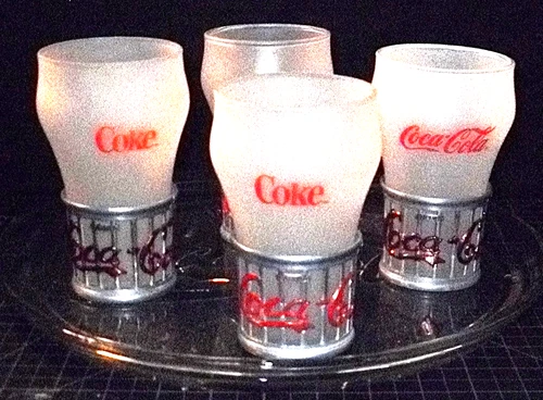 Vintage 1985 Frosted Coca Cola Glasses