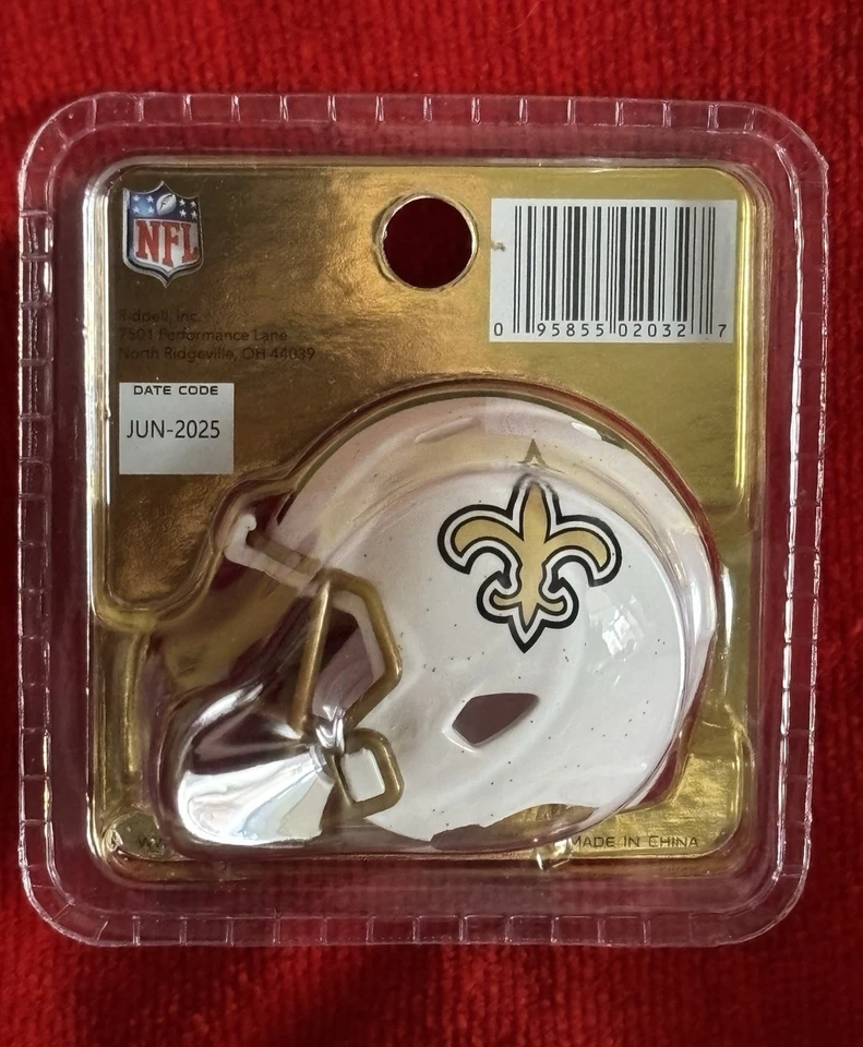 Casco profesional de bolsillo Riddell de la NFL alternativo blanco New Orleans Saints hecho 1/525 Foto 2 de 3