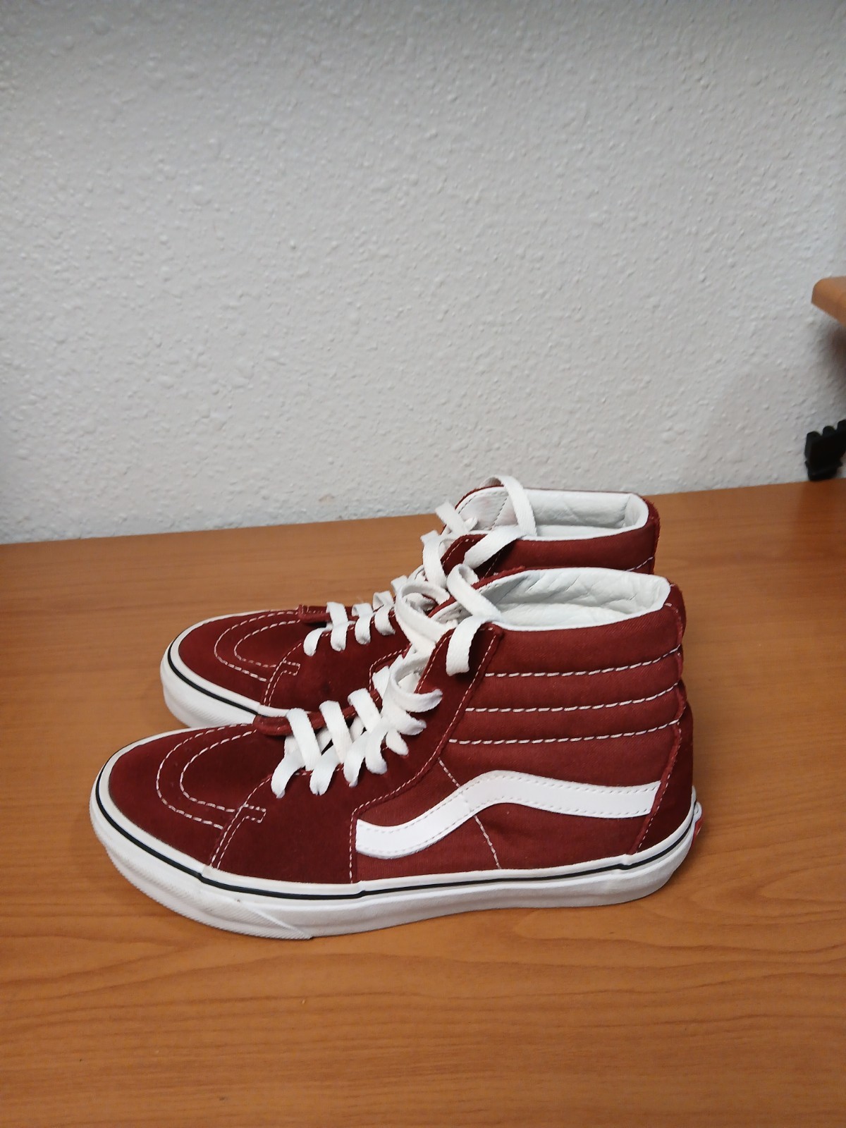 Vans Sk8-Hi Men's Size 5 Women's Size 6.5 Skateboard Shoes Burgundy Suede thumbnail 6