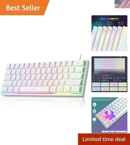 Mini 60% Gaming Keyboard, Upgrade RGB Backlit 61 Key Ultra-Compact Keyboard, ...