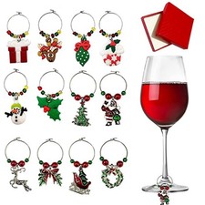 SANHE Christmas Wine Glass Charms Tags, Wine Drinker Gifts, Champagne Cocktai...