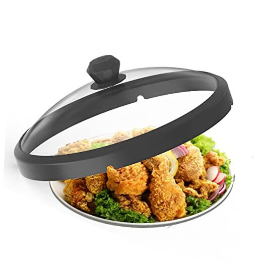 Microwave Splatter Guard Glass Lid with Anti-Scald Silicone Handles