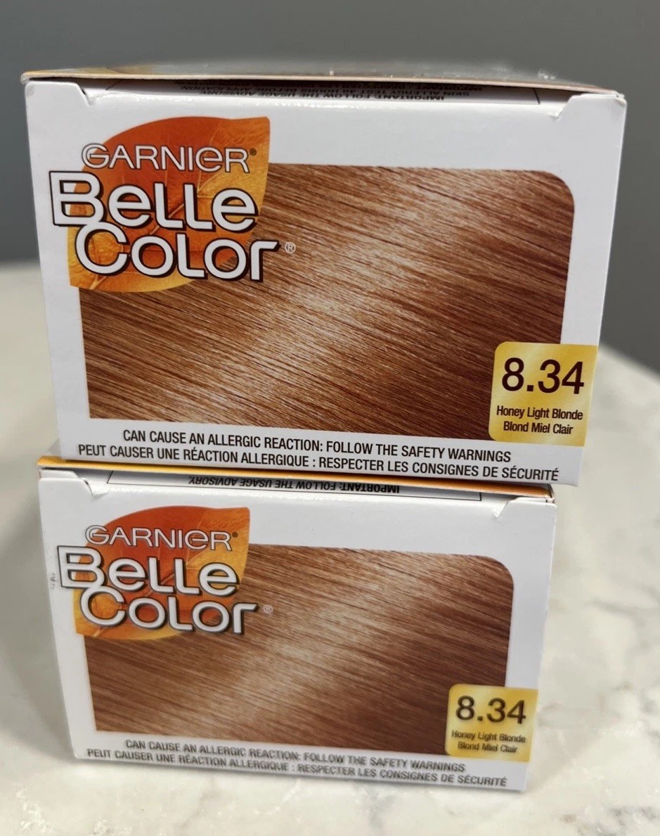 2x GARNIER Belle Color 8.34 HONEY LIGHT BLONDE The Bridal Collection - NEW