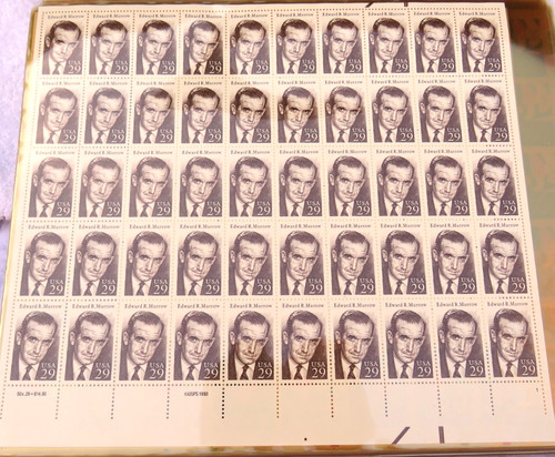 Robert R Murrow Sheet of Fifty 29 Cent Postage Stamps Scott 2812
