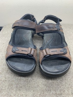 Ecco Yucatan Sandals Mens Shoes Brown Black Offroad Hiking Slingback EU 45 US 11