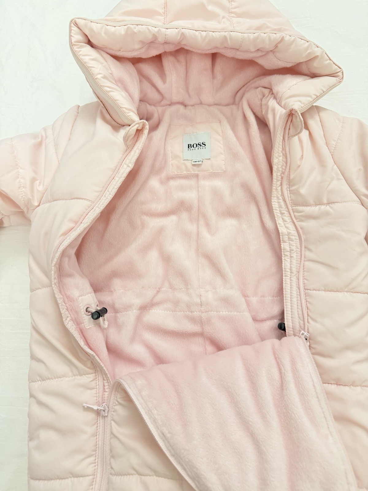 Baby Girls Hugo Boss Snowsuit Pram Suit Winter Coat Mittens Age 6 Months image 3