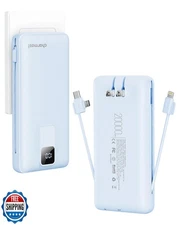 Charmast Portable Charger with Built-in Cables and Wall Plug, 20000mAh 20W US