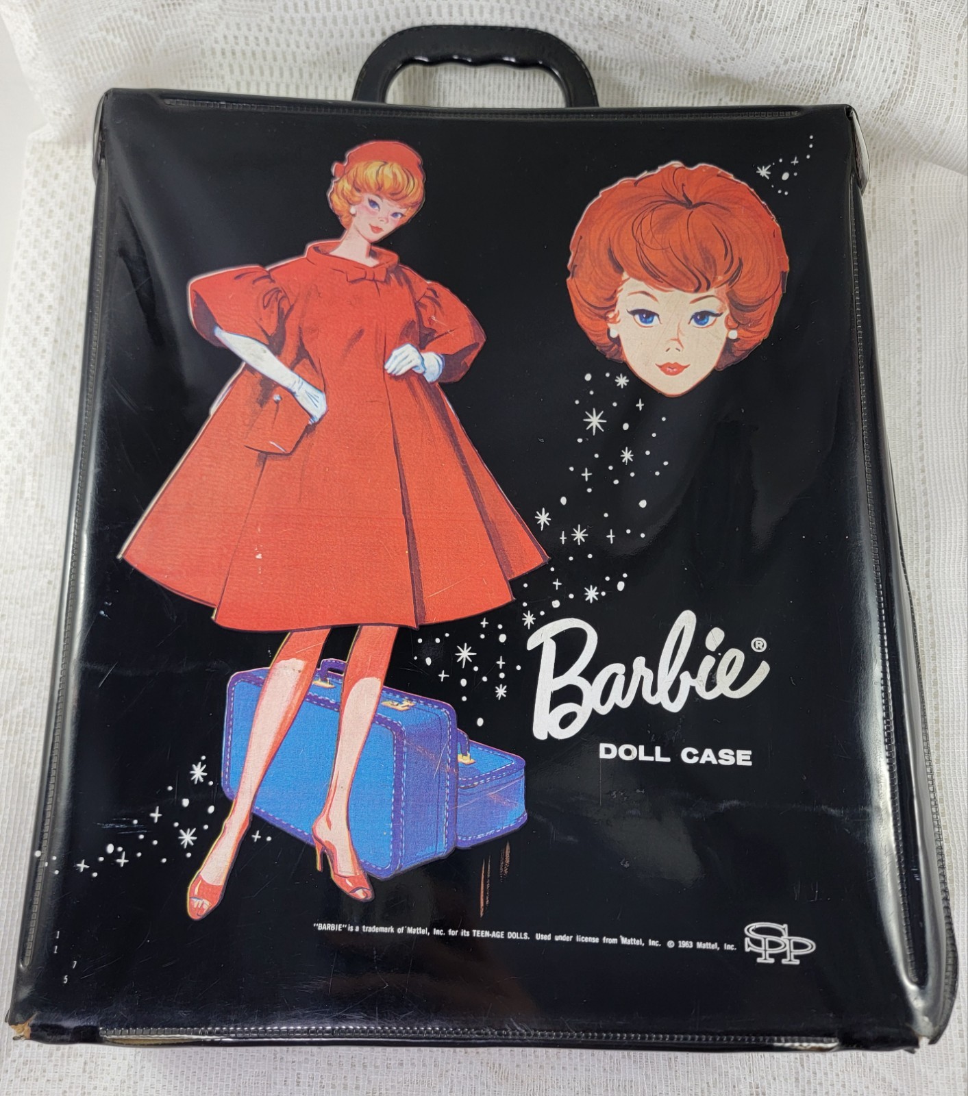 Vintage Mattel 1963 Midge Barbie Black Carrying Storage Case