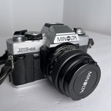Minolta XG-M 35mm Film Vintage SLR Camera w/ 50mm f:2 MD Lens Tested Works