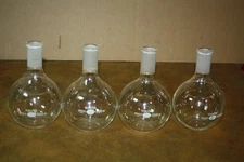 Lot of 4 Vintage Kimax 500ml Glass Labratory Flasks / Beakers