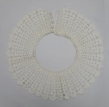 Set of 2 Beautiful Hand Crocheted Lace Collars White