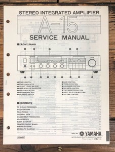 Yamaha A-15 Amplifier Service Manual *Original*