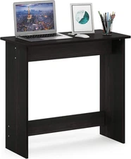 Furinno Compact Desk with Side Shelves 39x33.6x15.5 Inch Espresso Black