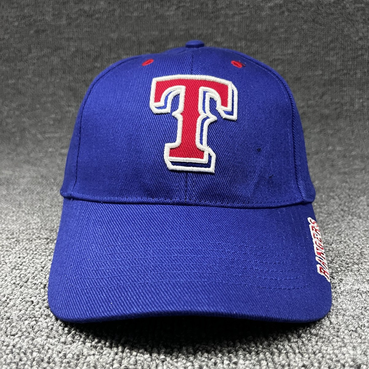 Texas Rangers MLB Fan Favorite Adjustable Hat Royal Blue T Logo Brim Embroidery
