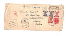 INDIA 1942 Registered CENSOR Cover to UK, cds DIBRUGARH