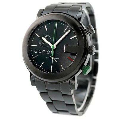 Unused GUCCI 101M YA101331MSS-BLK Black PVD Chronograph Men's