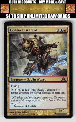 Magic_the_gathering Dragon's Maze #74 Goblin Test Pilot