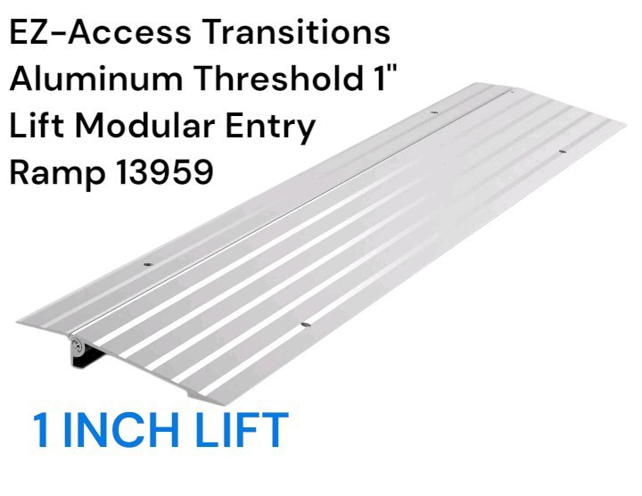 New EZ-Access Transitions Aluminum Threshold 1" Lift Modular Entry Ramp 13959