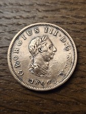 Exremely Rare 1806 GEORGE III Half Penny. high Grade Coin.
