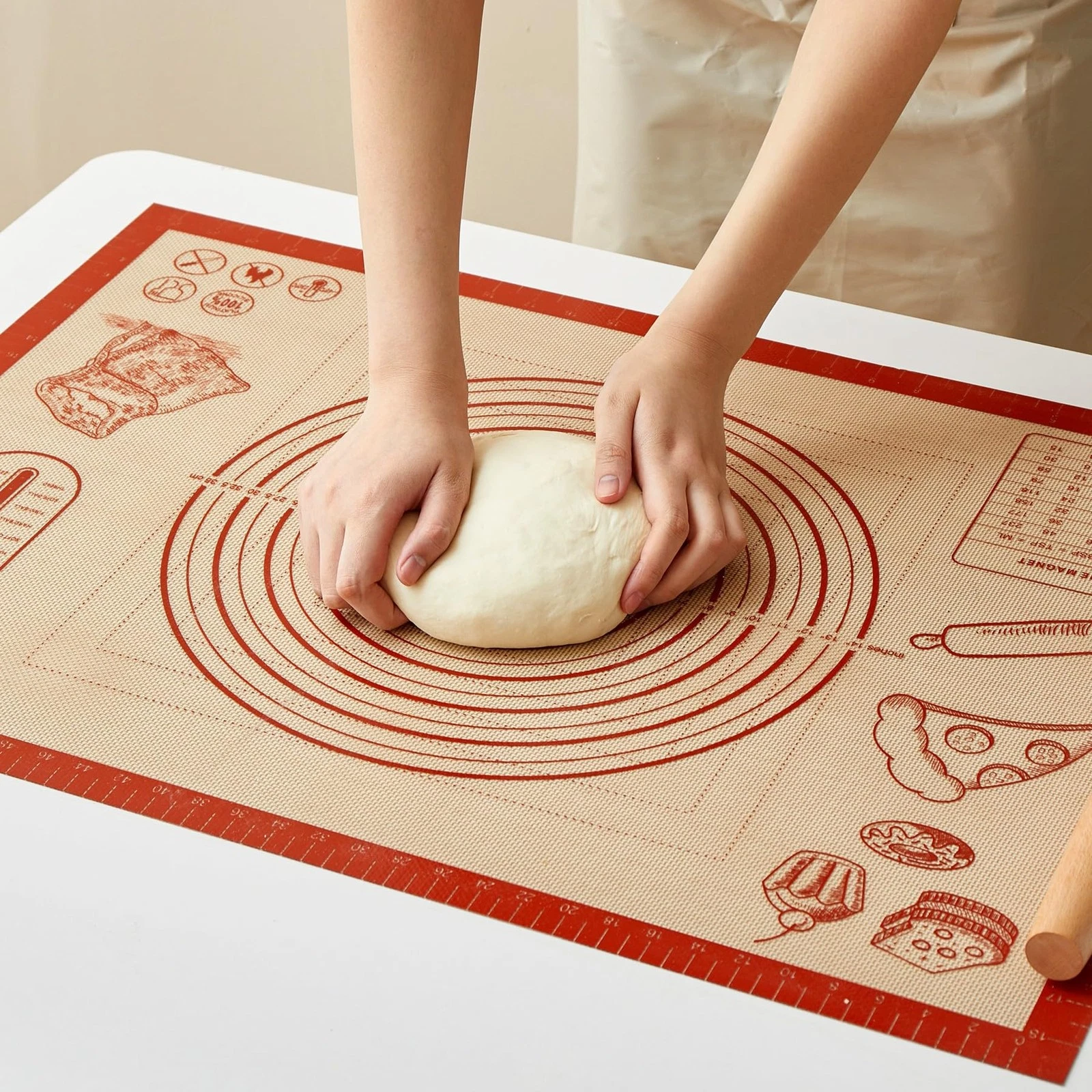 Silicone Baking Pastry Dough Mat - 28x20Inch Extra Large Thick Silicone Mat f...