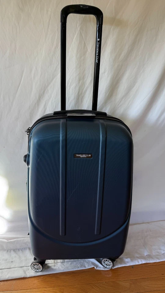 TRAVELERS CLUB Falkirk Hard Case Luggage Blue 24" Medium Check In Expandable - Image 3 of 4