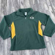 NFL Green Bay Packers Youth Primary Logo Fleece Quarter Zip Pullover Jacket XL