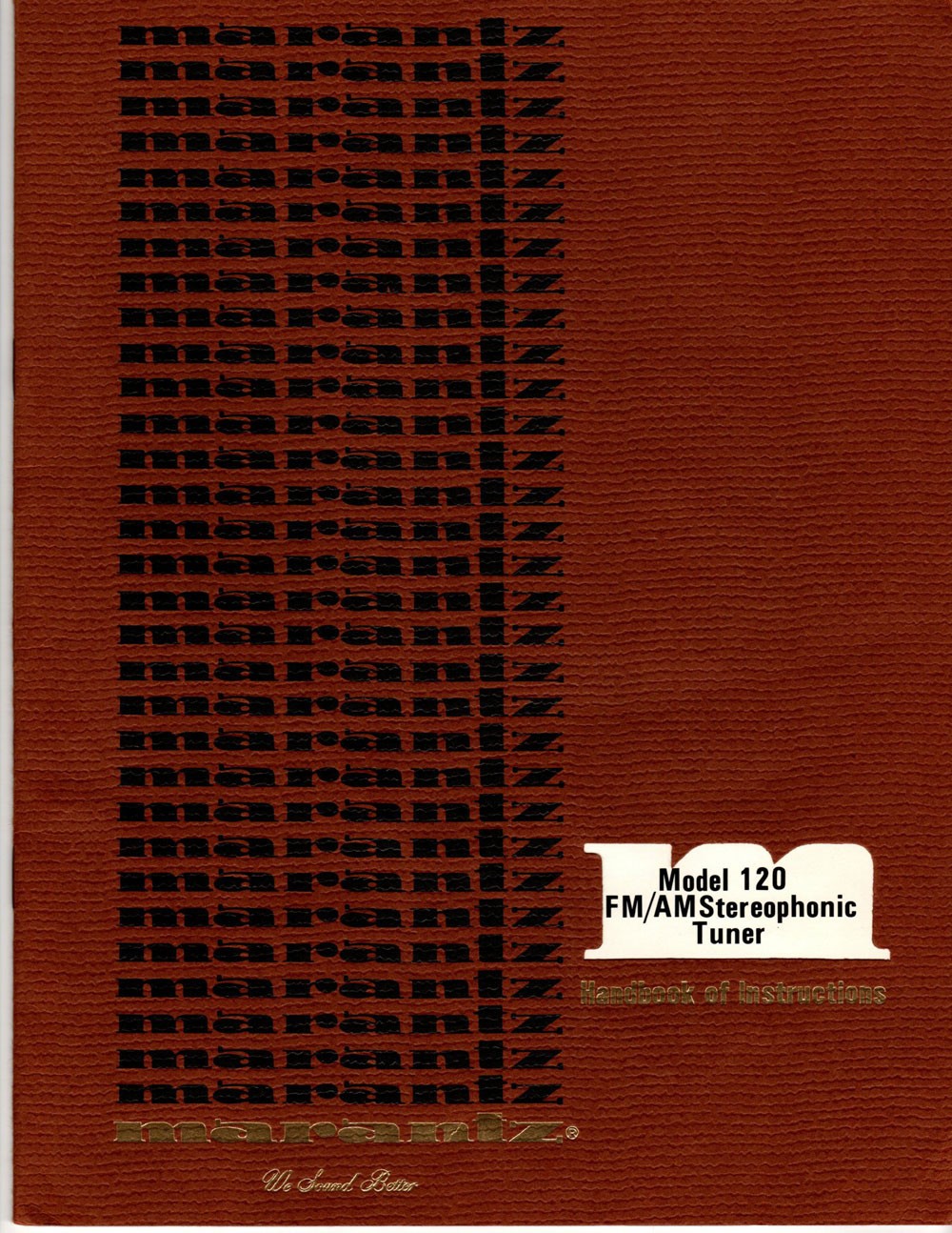 Marantz Model 120 Handbook of Instructions - Original
