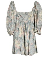 Selkie The Monet Dress Floral Puff Sleeve Mini XS - EUC Cottage Core Romantic