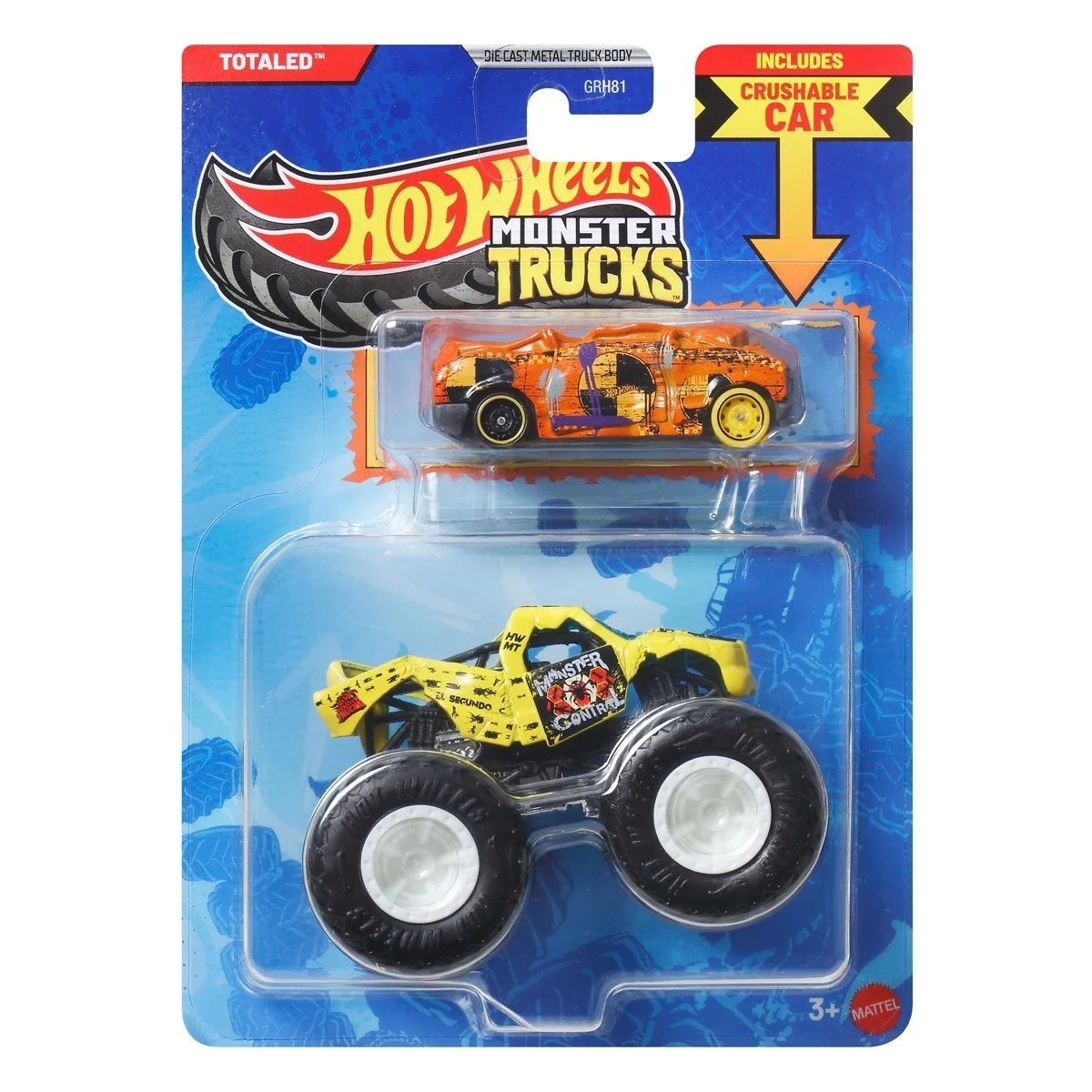 Hot Wheels - Monster Trucks Totaled And Crushed Van - Blind-Sided