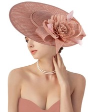 dressfan Church Fascinator Derby Hats for Women,20s 50s Linen Vintage Derby H...