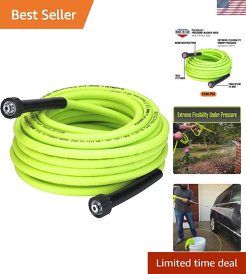 #ad Durable 50#x27; Pressure Washer Hose 3100 PSI Flexible Polymer Construction $143.89