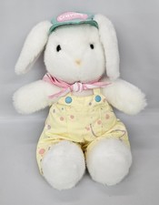 Vintage Crayola Bunny Plush Painter Overalls Easter Rabbit 1989 Heartline 13"
