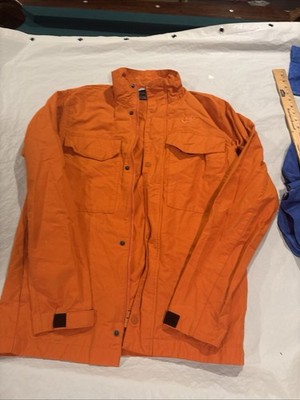 Nike M65 Field Jacket Men Small Orange Full Zip Buttonw/Storm Flap Pockets Woven