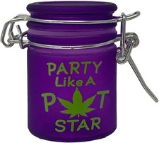 TMI Airtight Glass Herb Mini Storage Jar with Clamping Lid in Choice of Desig...