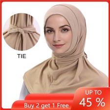 Full Cover Women Hijab Shawl Instant Muslim Turban Tied Scarf Shawl Islam Stole