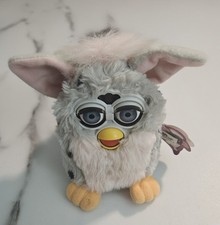 WORKS Vintage 1998 1st Gen. Furby Leopard Grey Pink Blue Eyes