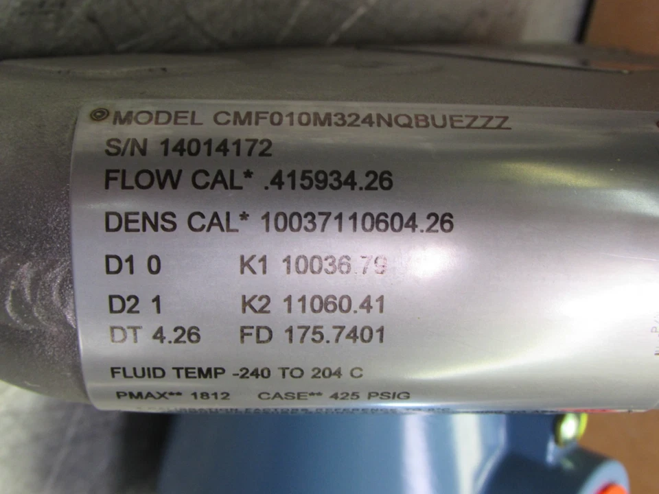NEW! MicroMotion CMF010M324NQBUEZZZ, 1/4" FLOW METER ,W/TEST REPORT! MAKE OFFER! - Image 3 of 4