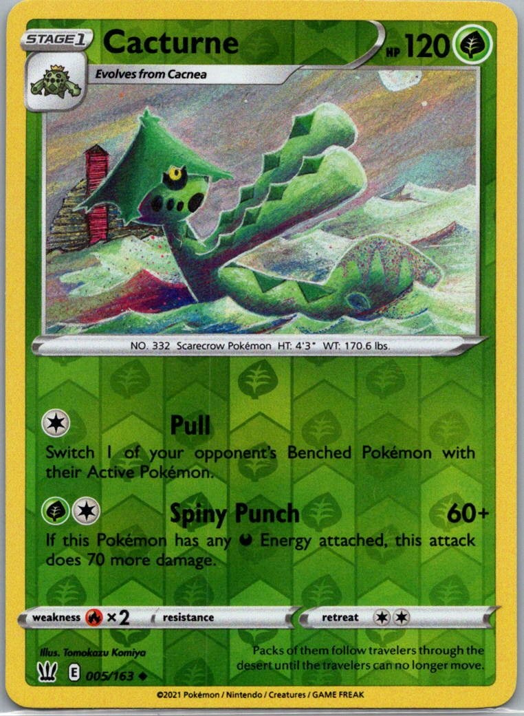 Cacturne 005/163 Uncommon Battle Styles Pokemon Reverse Holo Lightly Played