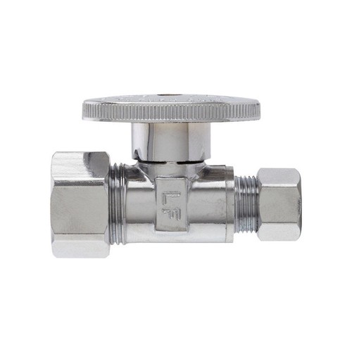 Plumb Pak PP63PCLF 5/8 x 3/8 Compression in. Brass Chrome Shut-Off Valve