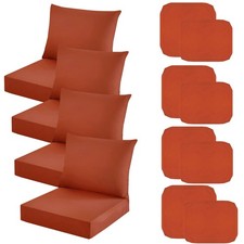 Outdoor Seat Cushion Cover Set of 4, 24 x 24 x 4 Inch, Spice